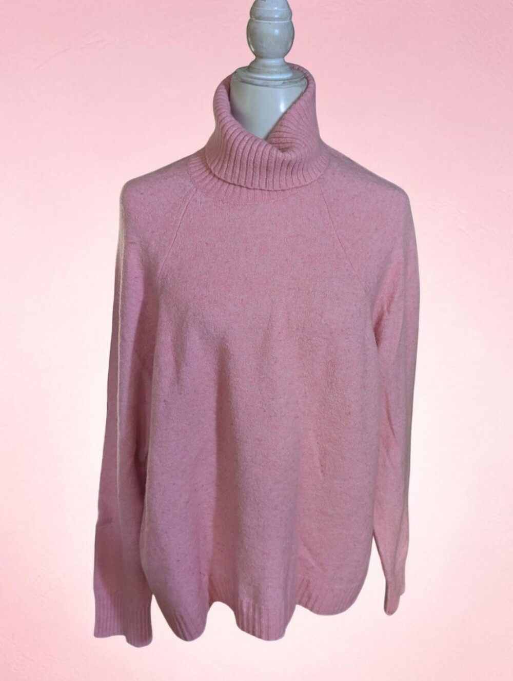 J. Crew Dusty Pink Wool/Alpaca Blend Long Soft Turtleneck Sweater NWOT Sz XL